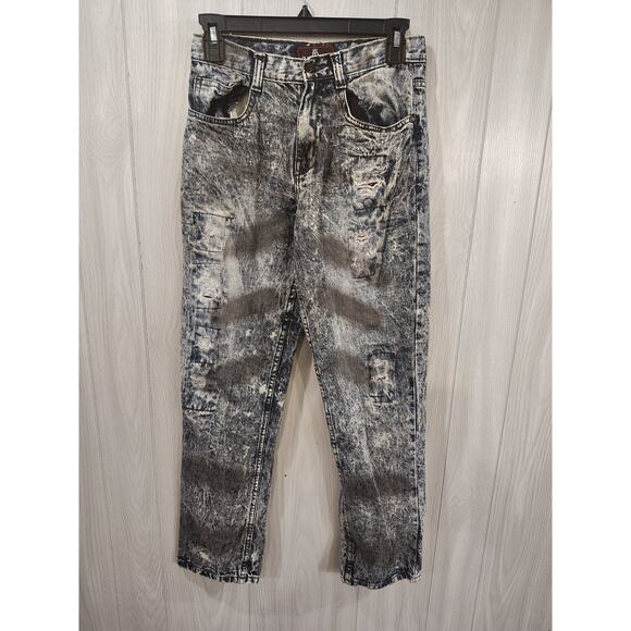 Vintage Red Ape Distressed Jeans Size 16 Grease Wash Grunge Skater Y2K - Picture 1 of 10